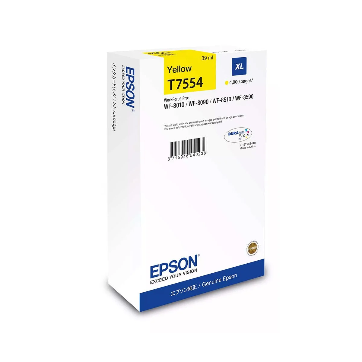 Φωτογραφία προϊόντος: Ink Epson DURABrite C13T75544N Yellow Size XL 39ml 4K Pgs - C13T75544N