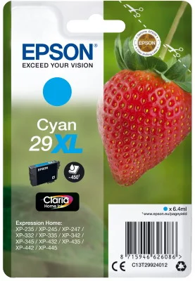 Φωτογραφία προϊόντος: Ink Epson 29XL C13T29924012 Claria Home 10 Cyan - 6.4ml - C13T29924012
