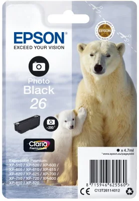 Φωτογραφία προϊόντος: Ink Epson T261140 Photo Black with pigment ink - C13T26114012