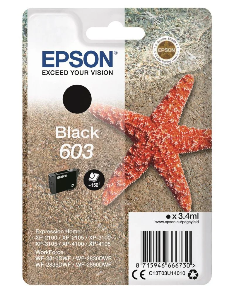 Φωτογραφία προϊόντος: Ink Epson T03U140 C13T03U140 Black 3.4ml - C13T03U14010