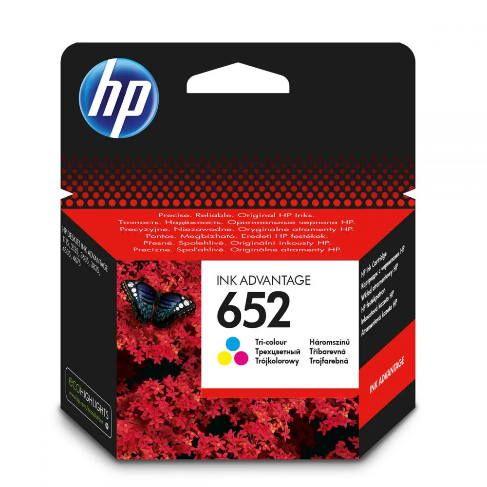 Φωτογραφία προϊόντος: Hewlett Packard Ink HP No 652 Tri-Color Ink Crtr 200pgs - F6V24AE
