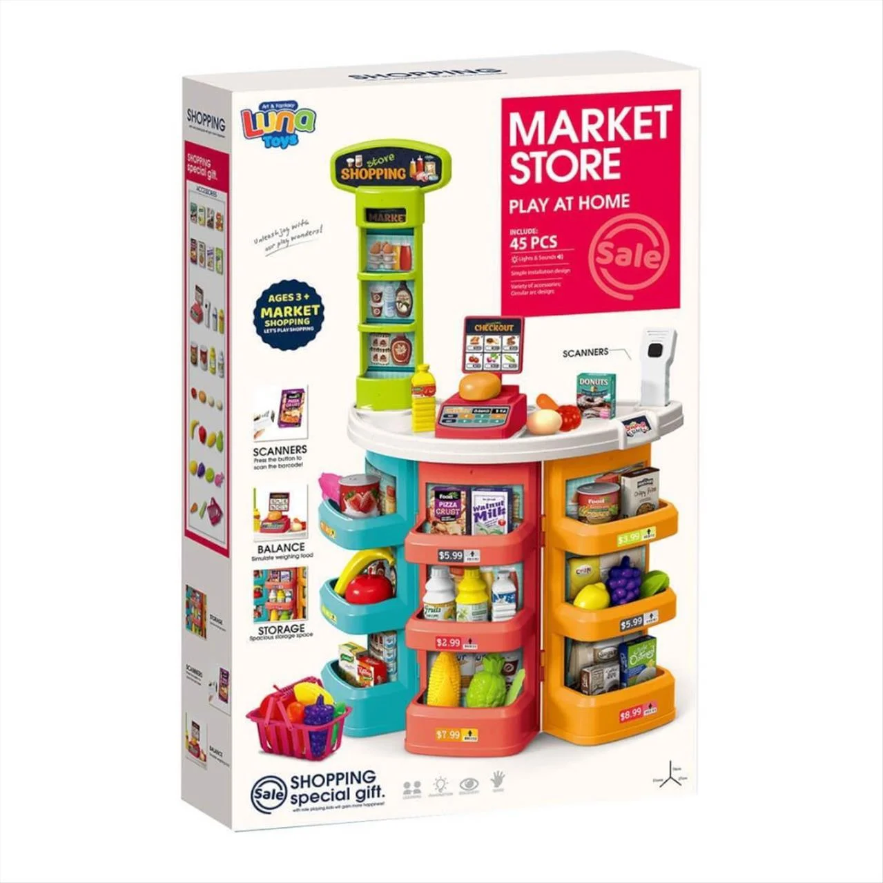 Φωτογραφία προϊόντος: OEM Diakakis Luna Toys Σούπερ Μάρκετ Σετ 78εκ 45τμχ Με Ήχο - 000623325
