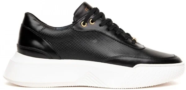Φωτογραφία προϊόντος: Raymont ανδρικό δερμάτινο sneaker με χοντρό πάτο σε μαύρο χρώμα 861 Black