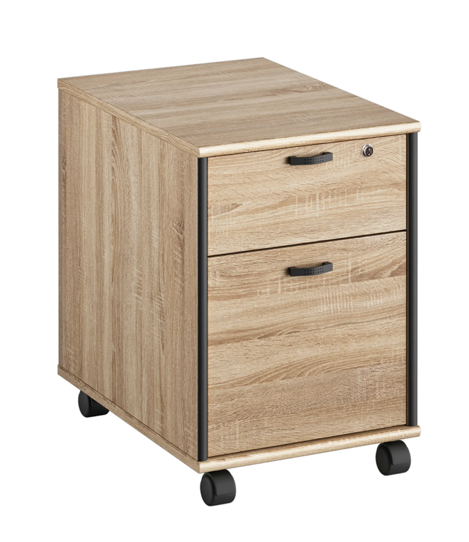 Φωτογραφία προϊόντος: INSIDE Mambo τροχήλατη συρταριέρα γραφείου με δυο συρτάρια 42x60x61εκ. Sonoma / Μαύρο