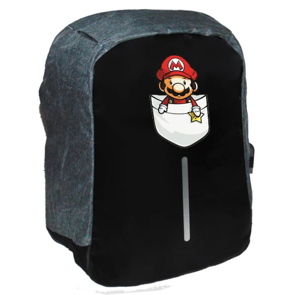 Φωτογραφία προϊόντος: Takeposition Pocket Mario Σχολική τσάντα Razor 1κεντρική θέση Rpet 600D 44Y x 34Μ x 10Π Μαύρο/γκρι 973-1278-07