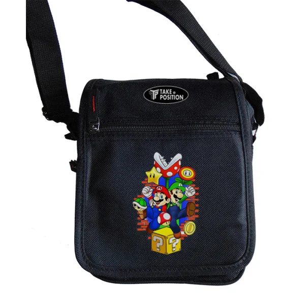 Φωτογραφία προϊόντος: Takeposition Τσαντάκι ώμου Unisex, Mario Bros Ready To Play, Μαύρο, 23x18x8.50cm, 983-1302