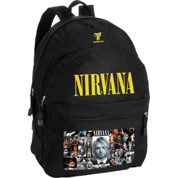 Φωτογραφία προϊόντος: Takeposition Pearl Σακίδιο πλάτης Nirvana callage, 1 Κεντρικές θέσεις, 40.5x31x15cm ,Μαύρο, 976-7543-02
