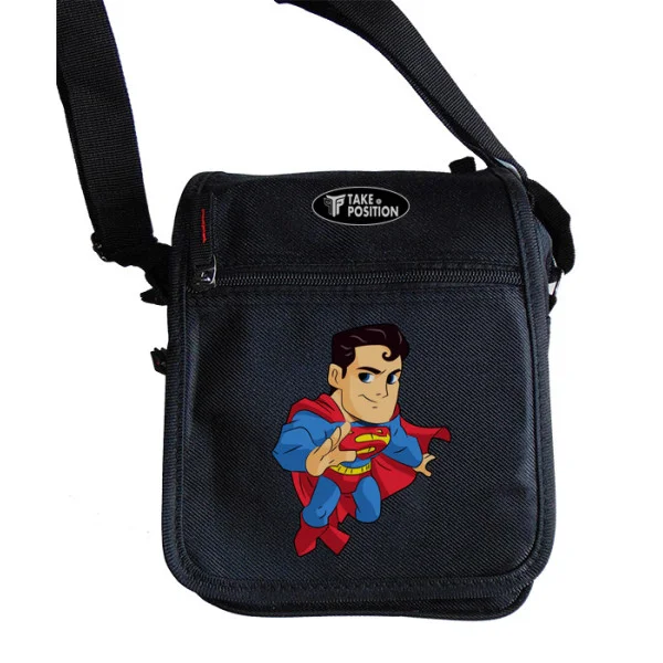 Φωτογραφία προϊόντος: Takeposition Τσαντάκι ώμου Unisex, Super Man, Μαύρο, 23x18x8.50cm, 983-1281