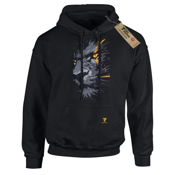 Φωτογραφία προϊόντος: Unisex Φούτερ με Κουκούλα Lion Warrior Μαύρο – Takeposition