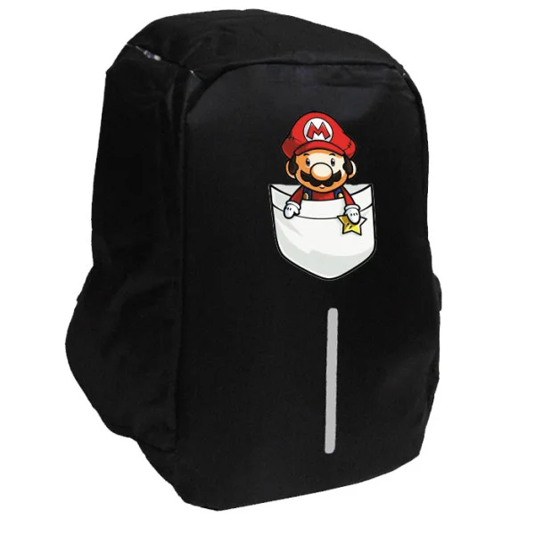 Φωτογραφία προϊόντος: Takeposition Pocket Mario Σχολική τσάντα Razor 1κεντρική θέση Rpet 600D 44Y x 34Μ x 10Π, Μαύρο, 973-1278-02