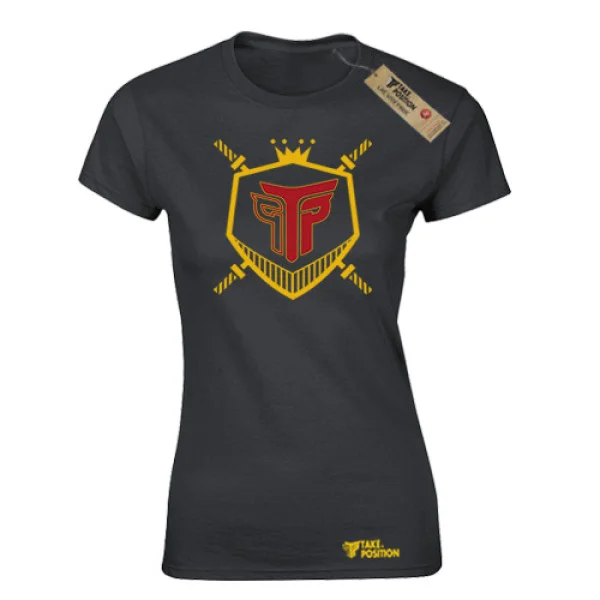 Φωτογραφία προϊόντος: Αθλητικό γυναικείo t-shirt Takeposition Barbel Logo μαύρο, 504-5517-02