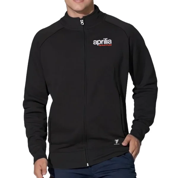 Φωτογραφία προϊόντος: Takeposition Unisex Φούτερ Moto Aprilia με Κέντημα, Ψηλό Γιακά & Πλαϊνές Τσέπες – Μαύρο