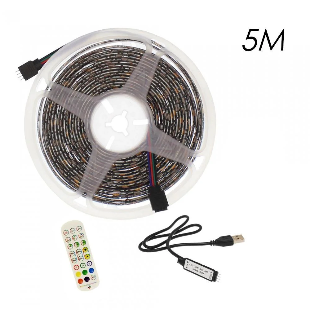 Φωτογραφία προϊόντος: OEM Αδιάβροχη Led Ταινία USB 5V 5m με Τηλεχειριστήριο και Bluetooth RGB IP65 RZ-0007