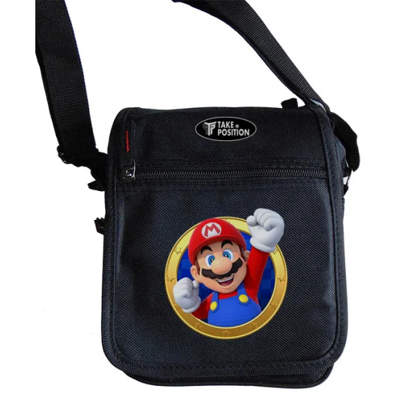 Φωτογραφία προϊόντος: Takeposition Τσαντάκι ώμου Unisex,Mario Hi, Μαύρο, 23x18x8.50cm, 983-1094