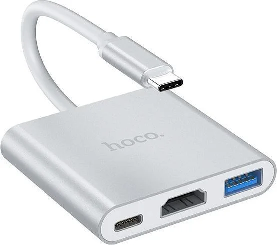 Φωτογραφία προϊόντος: Hoco USB-C Docking Station με HDMI 4K PD Ασημί HB14