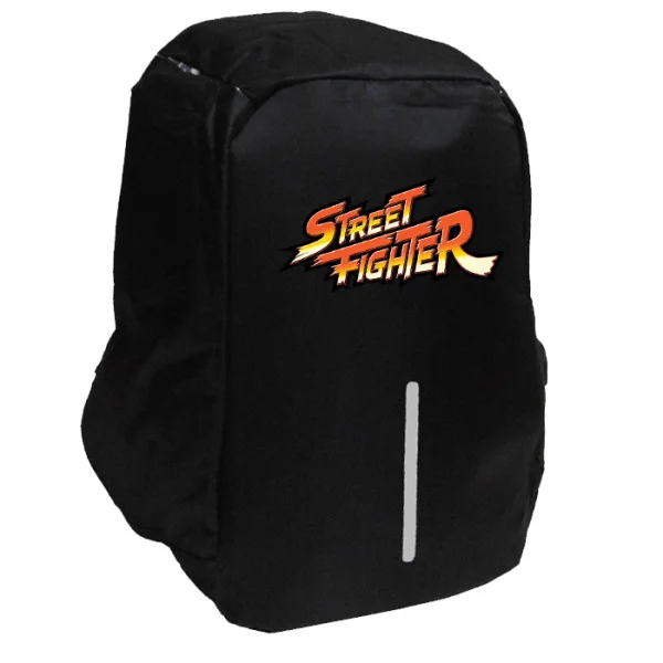 Φωτογραφία προϊόντος: Takeposition Street Fighter logo Σχολική τσάντα Razor 1κεντρική θέση Rpet 600D 44Y x 34Μ x 10Π, Μαύρο, 973-4756-02