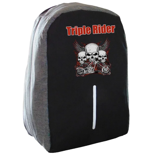 Φωτογραφία προϊόντος: Takeposition Triple Rider Σακίδιο πλάτης Razor 1κεντρική θέση Rpet 600D 44Y x 34Μ x 10Π Μαύρο/γκρι 973-9001