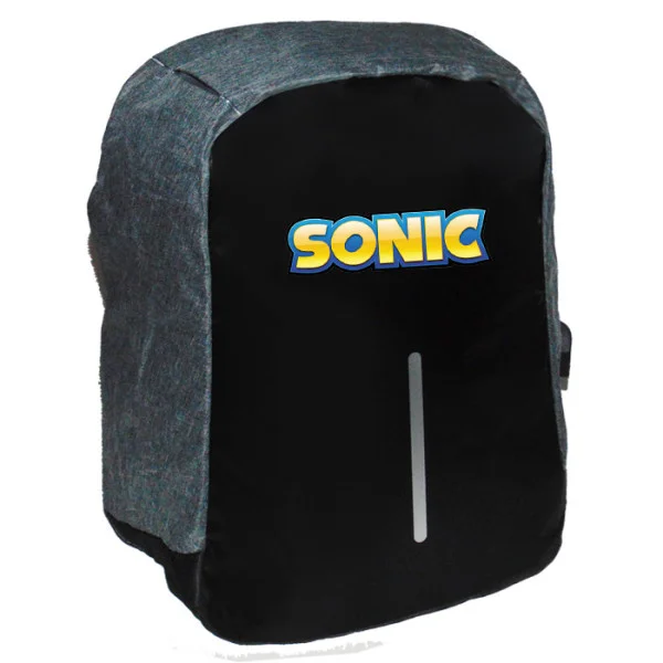 Φωτογραφία προϊόντος: Takeposition Sonic Logo Σακίδιο πλάτης Razor 1κεντρική θέση Rpet 600D 44Y x 34Μ x 10Π Μαύρο/γκρι 973-4717-07