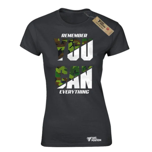 Φωτογραφία προϊόντος: Αθλητικό γυναικείo t-shirt Takeposition You Can μαύρο, 504-5524-02