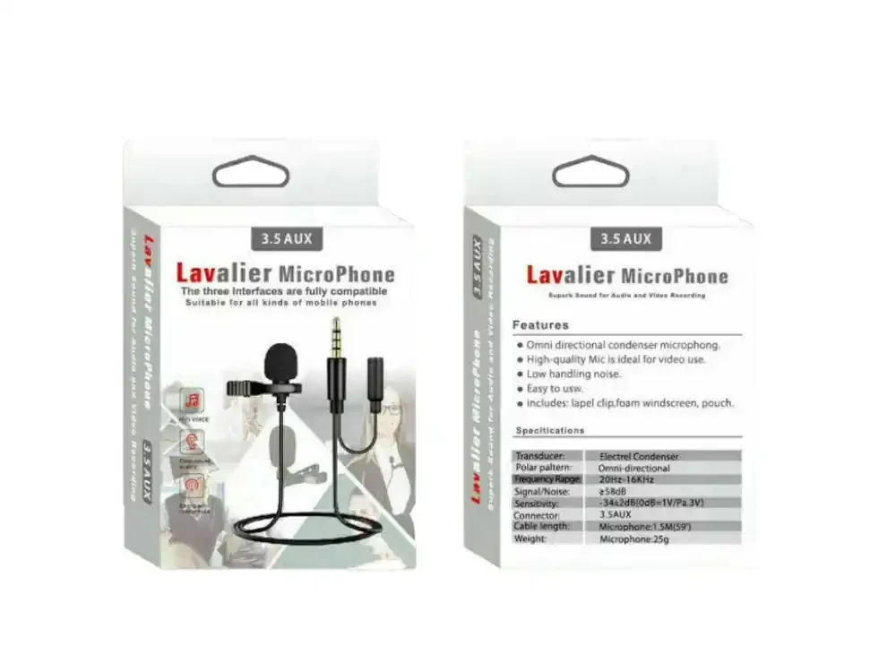 Φωτογραφία προϊόντος: OEM Μικρόφωνο Lavalier HSX-M04 Σύνδεση 3.5" Μαύρο