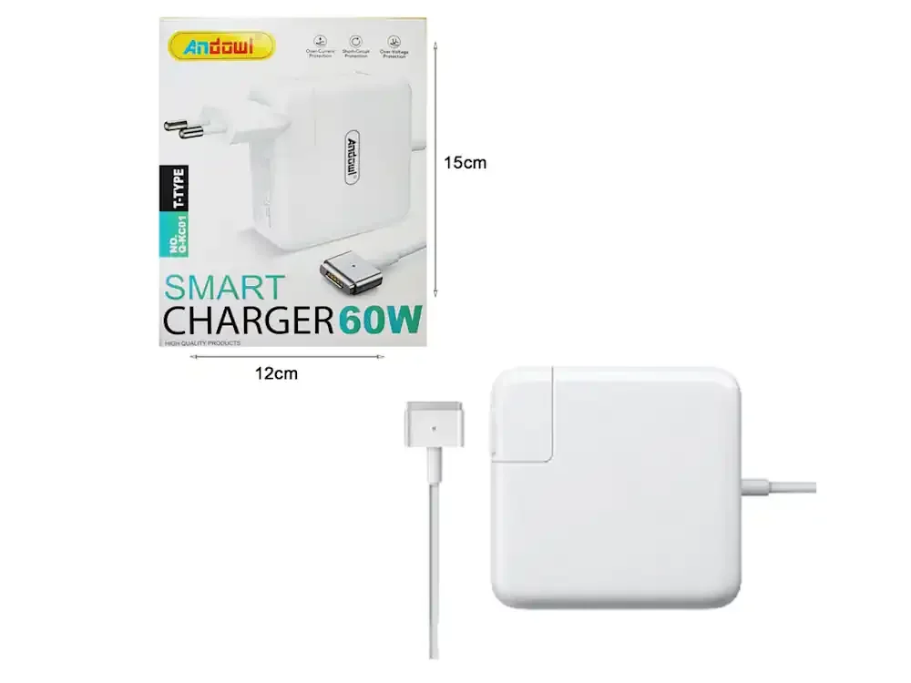 Φωτογραφία προϊόντος: Φορτιστής Laptop 60W για Apple με Αντάπτορα Τροφοδοσίας Andowl Q-KC01