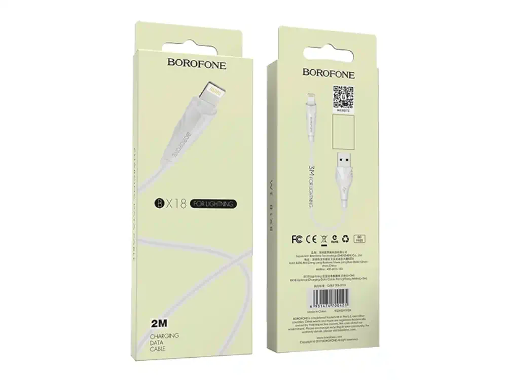 Φωτογραφία προϊόντος: Cable Borofone BX18 USB to Lightning 2m White