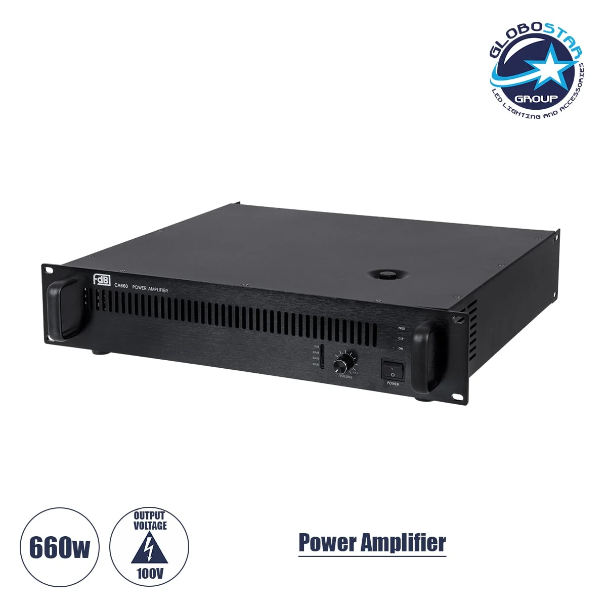 Φωτογραφία προϊόντος: GloboStar® FDB CA660 98015 Power Amplifier - Επαγγελματικός Ενισχυτής Ηχείων Εγκαταστάσεων 100V - Frequency Response 60Hz-20Khz - AC 220V/50-60Hz - 660W/4Ω - IP20 - Μαύρο - Μ48.5 x