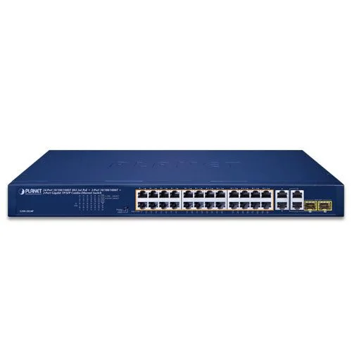 Φωτογραφία προϊόντος: PLANET GSW-2824P 24-Port 10/100/1000T 802.3at PoE + 2-Port 10/100/1000T + 2-Port Gigabit TP/SFP Combo Ethernet Switch
