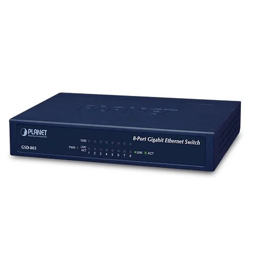 Φωτογραφία προϊόντος: PLANET GSD-803 8-Port 10/100/1000Mbps Gigabit Ethernet Switch (Metal)