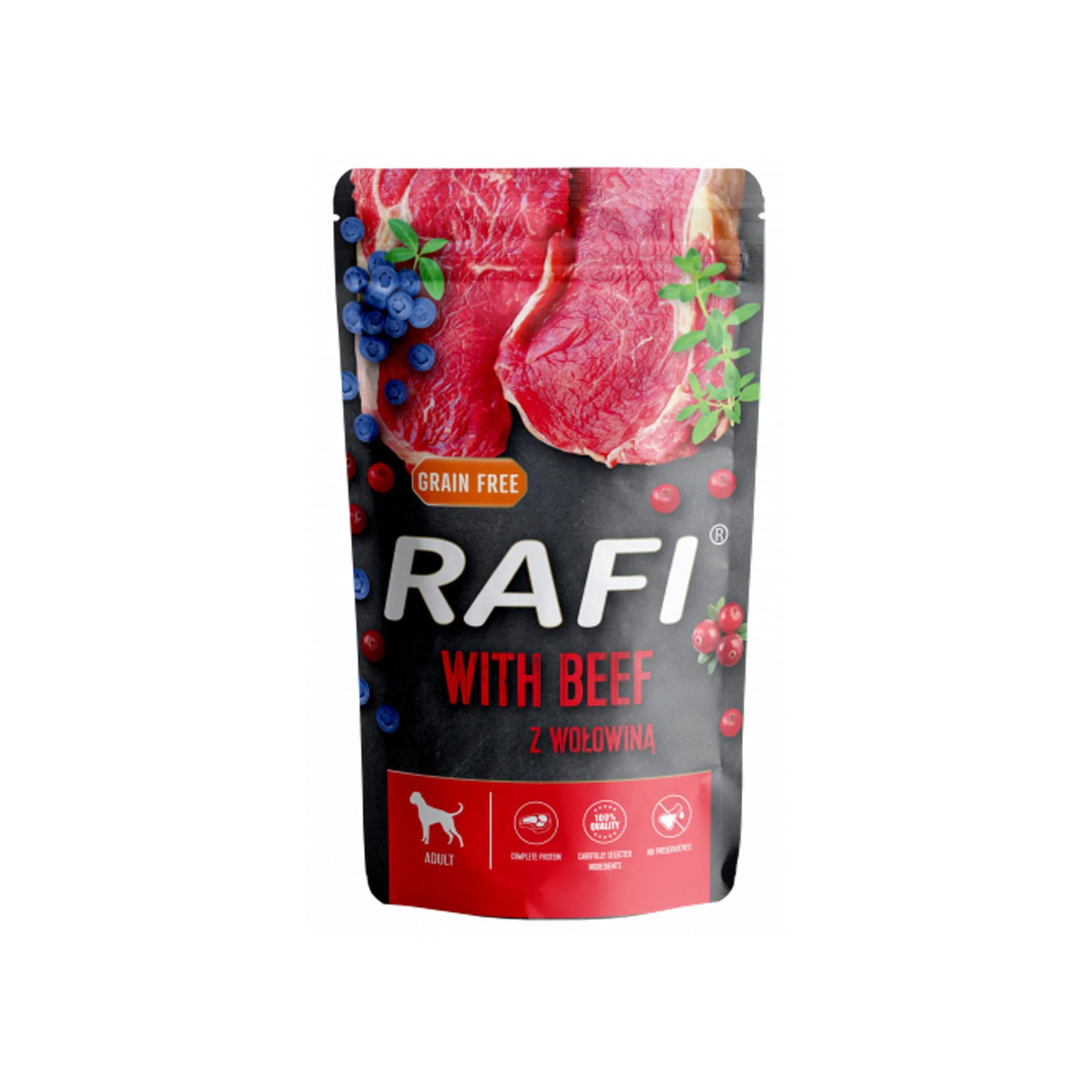 Φωτογραφία προϊόντος: Rafi Adult Πατέ Βοδινό Blueberry + Cranberry Pouch 500gr