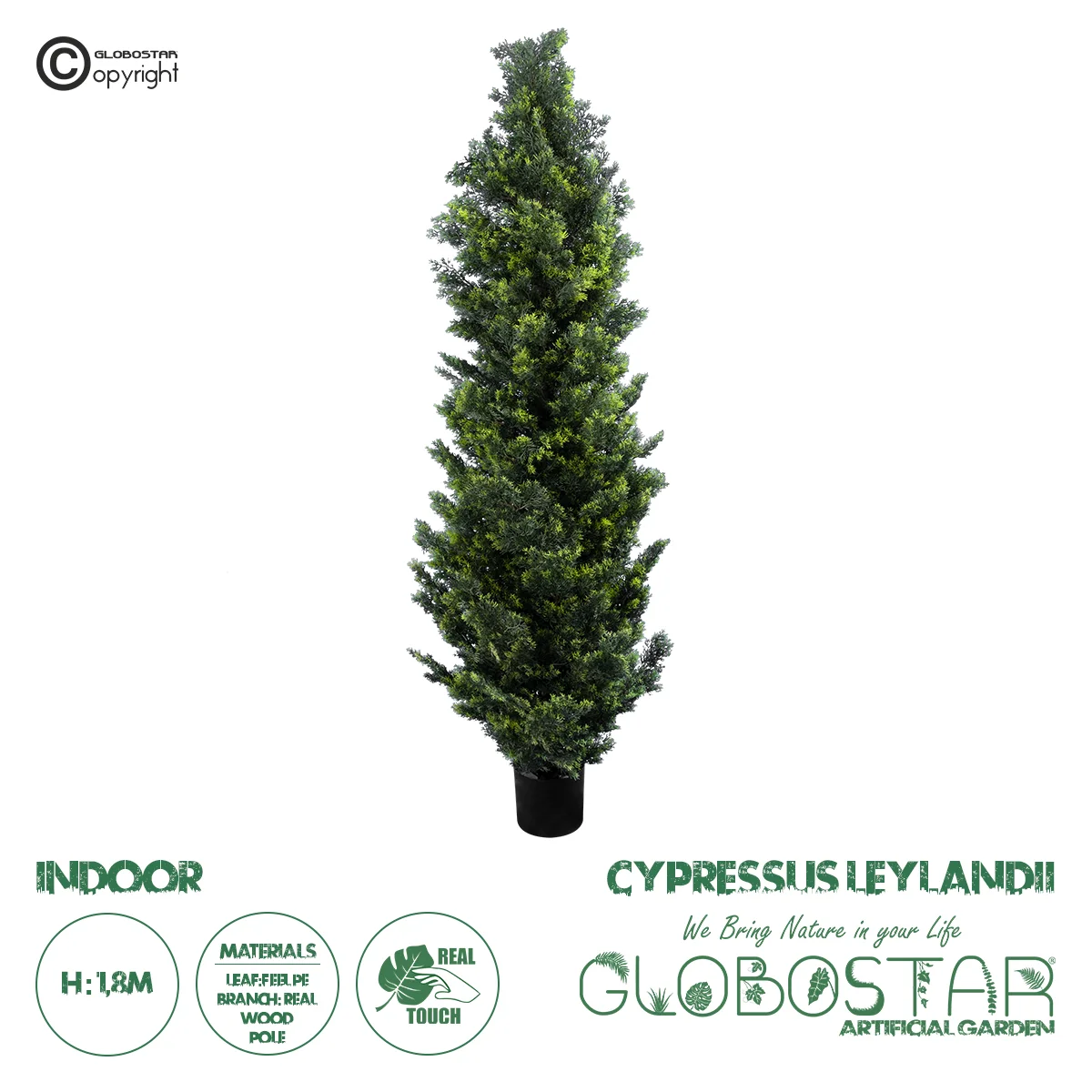 Φωτογραφία προϊόντος: GloboStar® Artificial Garden CYPRESSUS LEYLANDII 20156 Τεχνητό Διακοσμητικό Φυτό Κυπαρίσσι Λέιλαντ Υ180cm