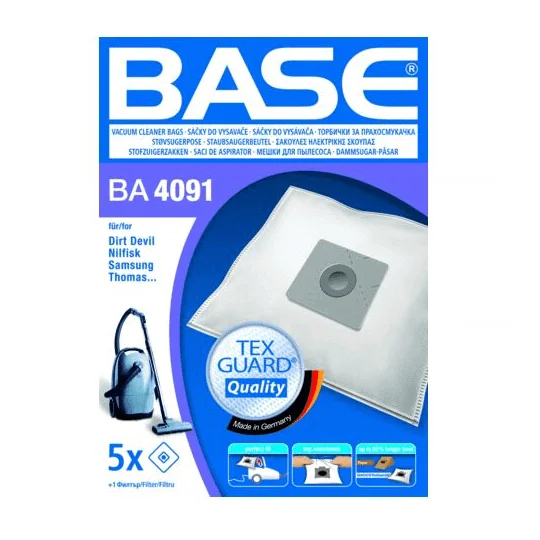 Φωτογραφία προϊόντος: BASE BA 4091 Σακούλες Σκούπας 5τμχ Made in Germany