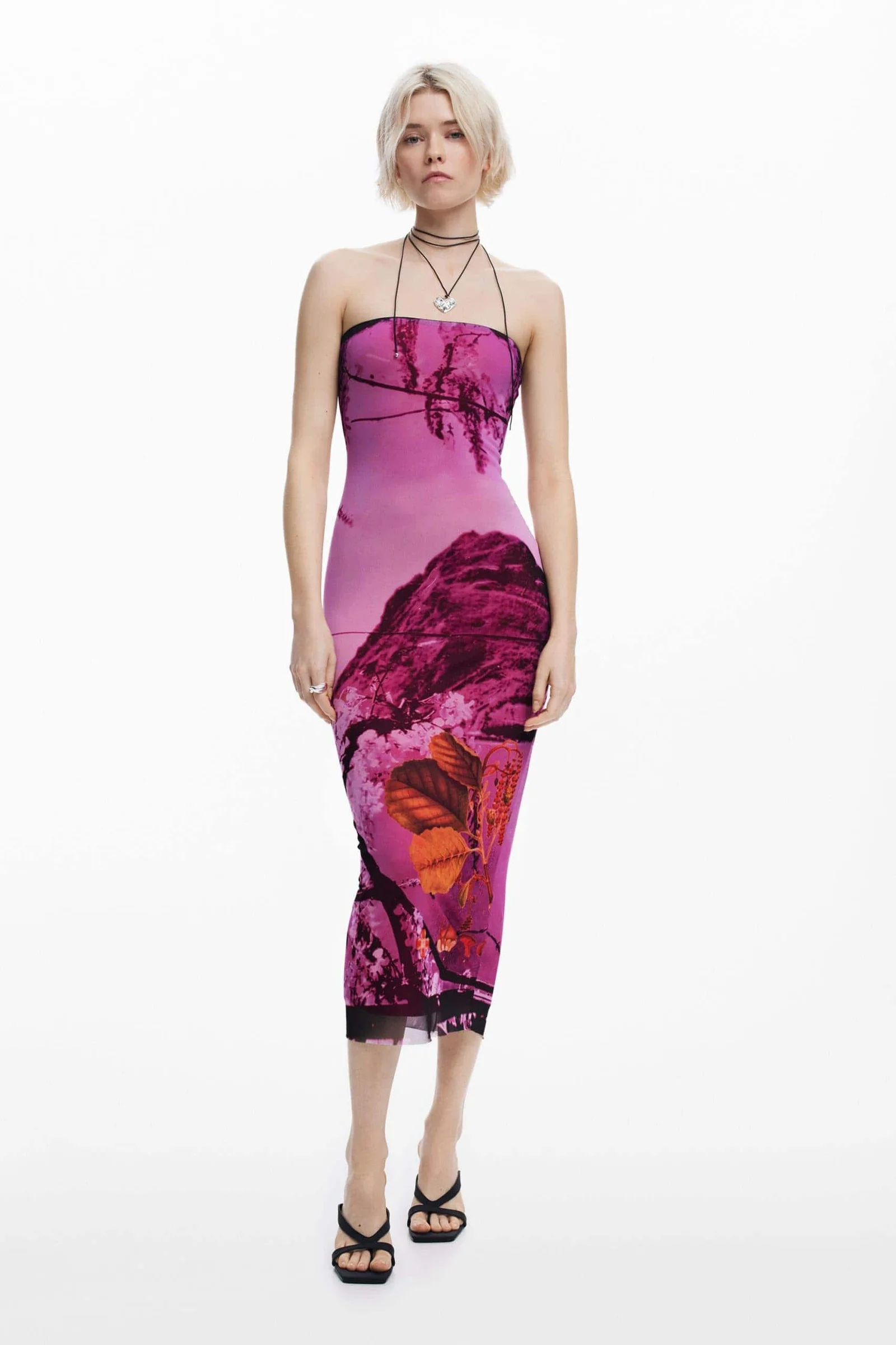 Φωτογραφία προϊόντος: ΦOΡΕΜΑ STRAPLESS AΠΟ ΤΟΥΛΙ DESIGUAL 'LAKECOMO' BY CH. LACROIX 25SWVK39 MULTI
