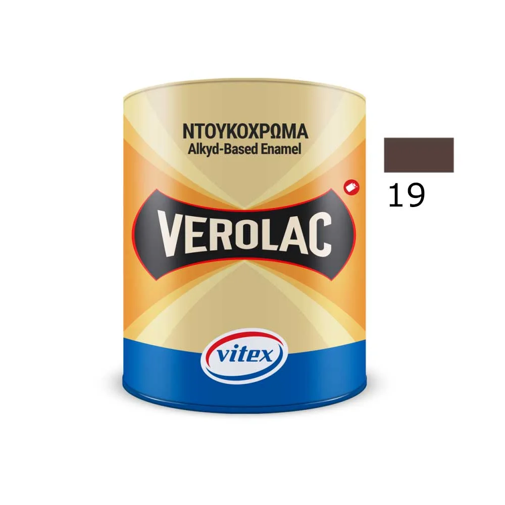 Φωτογραφία προϊόντος: Vitex VEROLAC No19 Βερνικόχρωμα Διαλύτου για Μεταλλικές και Ξύλινες Επιφάνειες ,Καφέ Πολύ Σκούρο 0.180 lt
