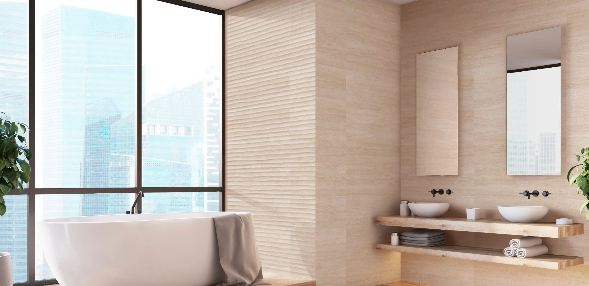 Φωτογραφία προϊόντος: KEROS CERAMICA Πλακάκι Τοίχου KEROS TAJMAHAL DECORADO DUNE TRAVERTINO 25X75
