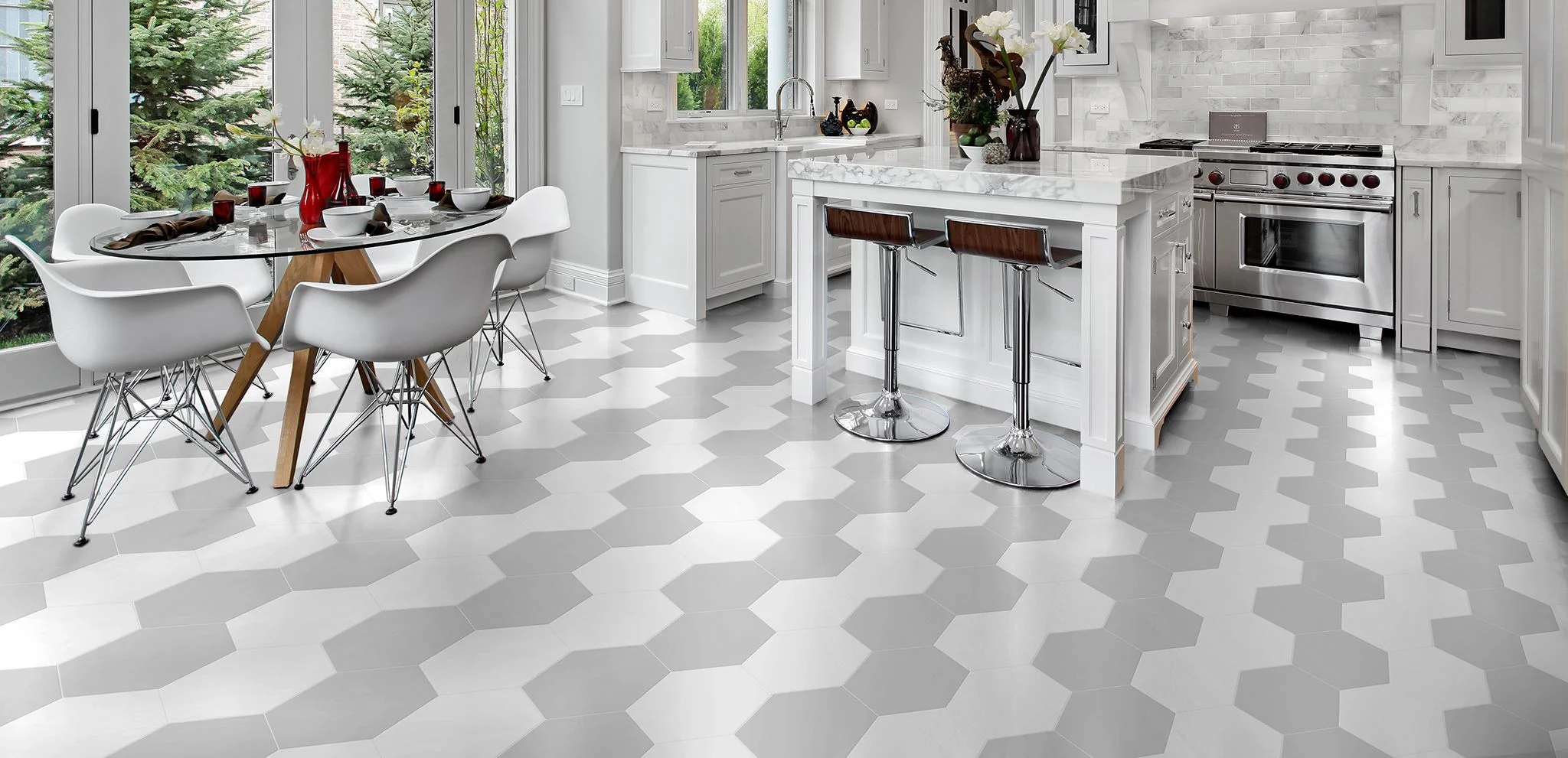Φωτογραφία προϊόντος: KEROS CERAMICA Πλακάκι Δαπέδου KEROS HEXA ELEMENT GRIS 23X27εκ.