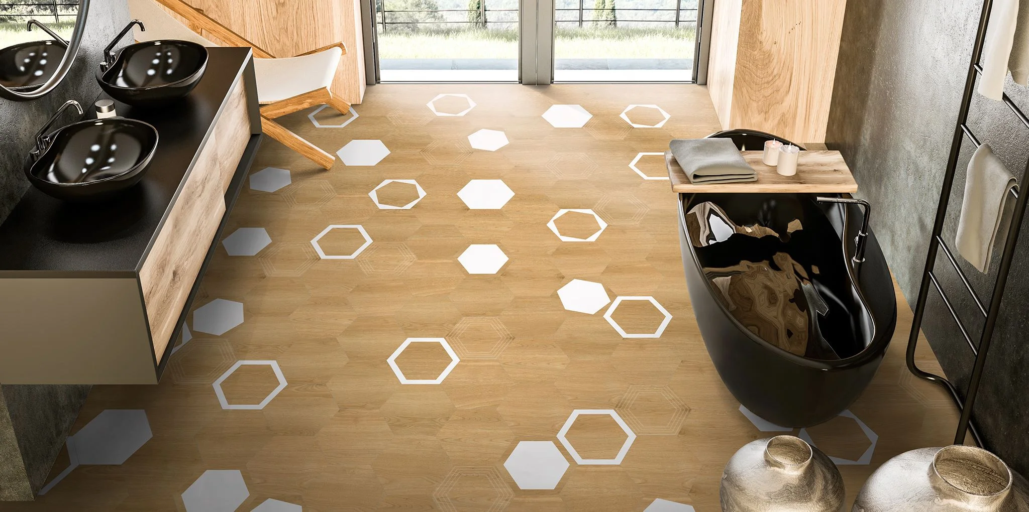 Φωτογραφία προϊόντος: KEROS CERAMICA Πλακάκι Δαπέδου KEROS HEXA VERONA MOVE 23X27εκ.