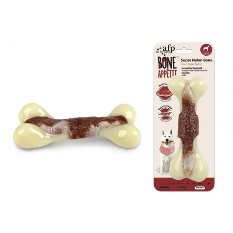 Φωτογραφία προϊόντος: Value Imports Παιχνίδι Σκύλου Bone Appetit Super Nylon Bone Beef Flavor 16cm