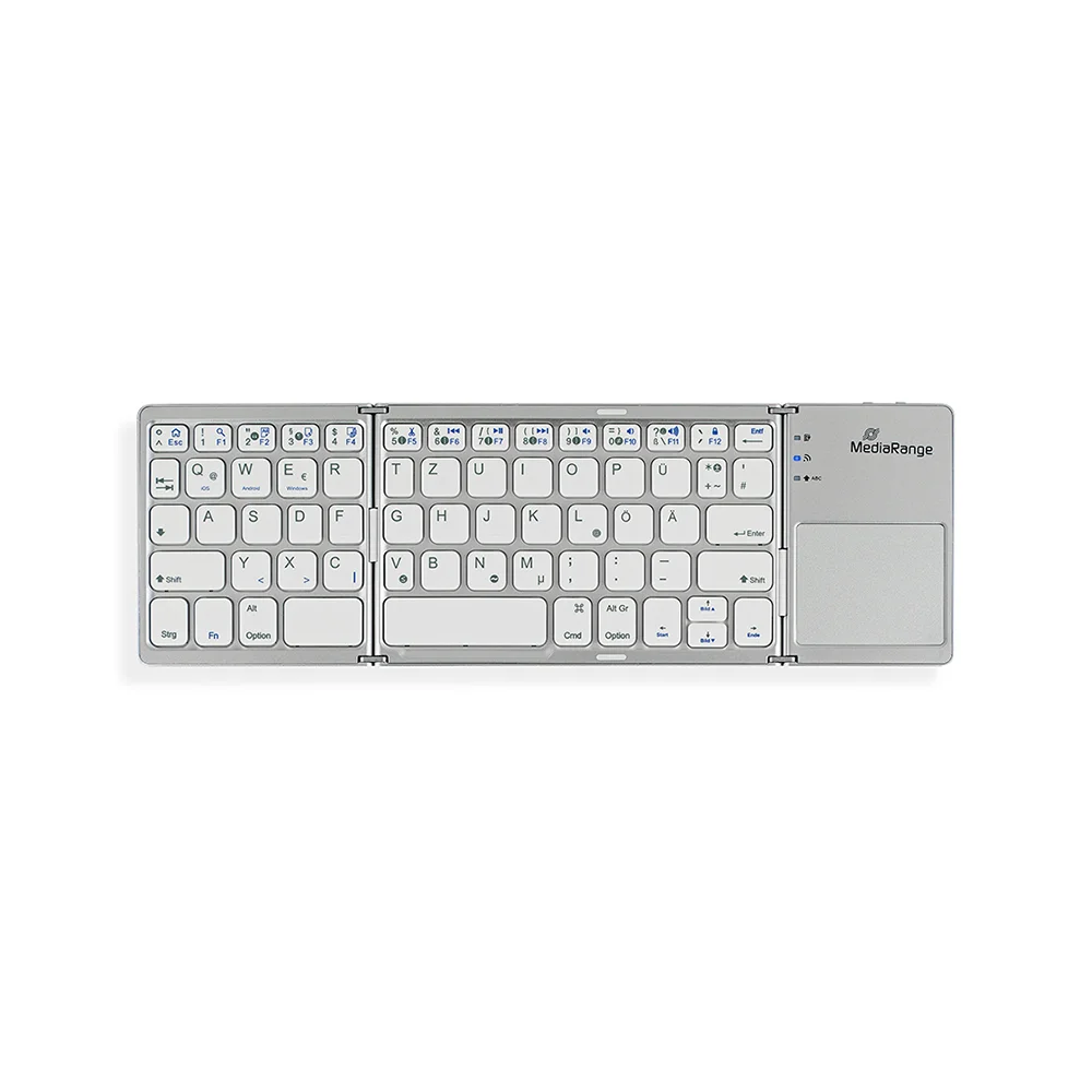 Φωτογραφία προϊόντος: MediaRange Foldable and Rechargeable Bluetooth keyboard 64 keys with touchpad Silver (MROS133-GR)
