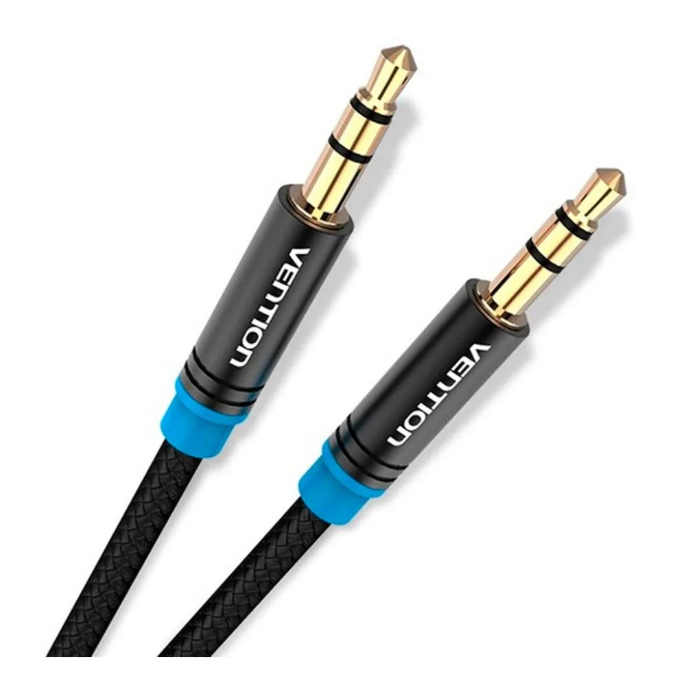 Φωτογραφία προϊόντος: VENTION Cotton Braided 3.5mm Male to Male Audio Cable 1.5M Black Metal Type (High-End Series) (P350AC150-B-M) (VENP350AC150-B-M)