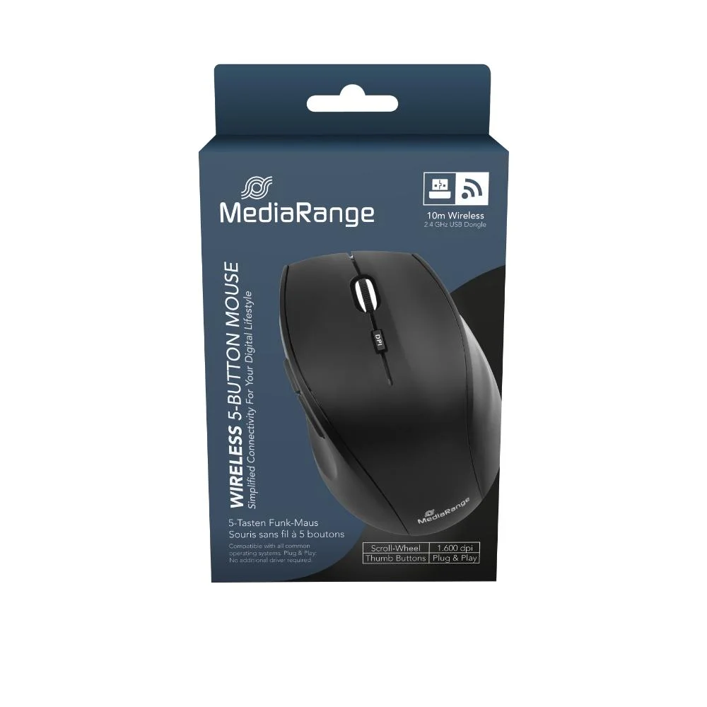 Φωτογραφία προϊόντος: MediaRange Optical Mouse Highline Series (Black, Wireless) (MROS208)