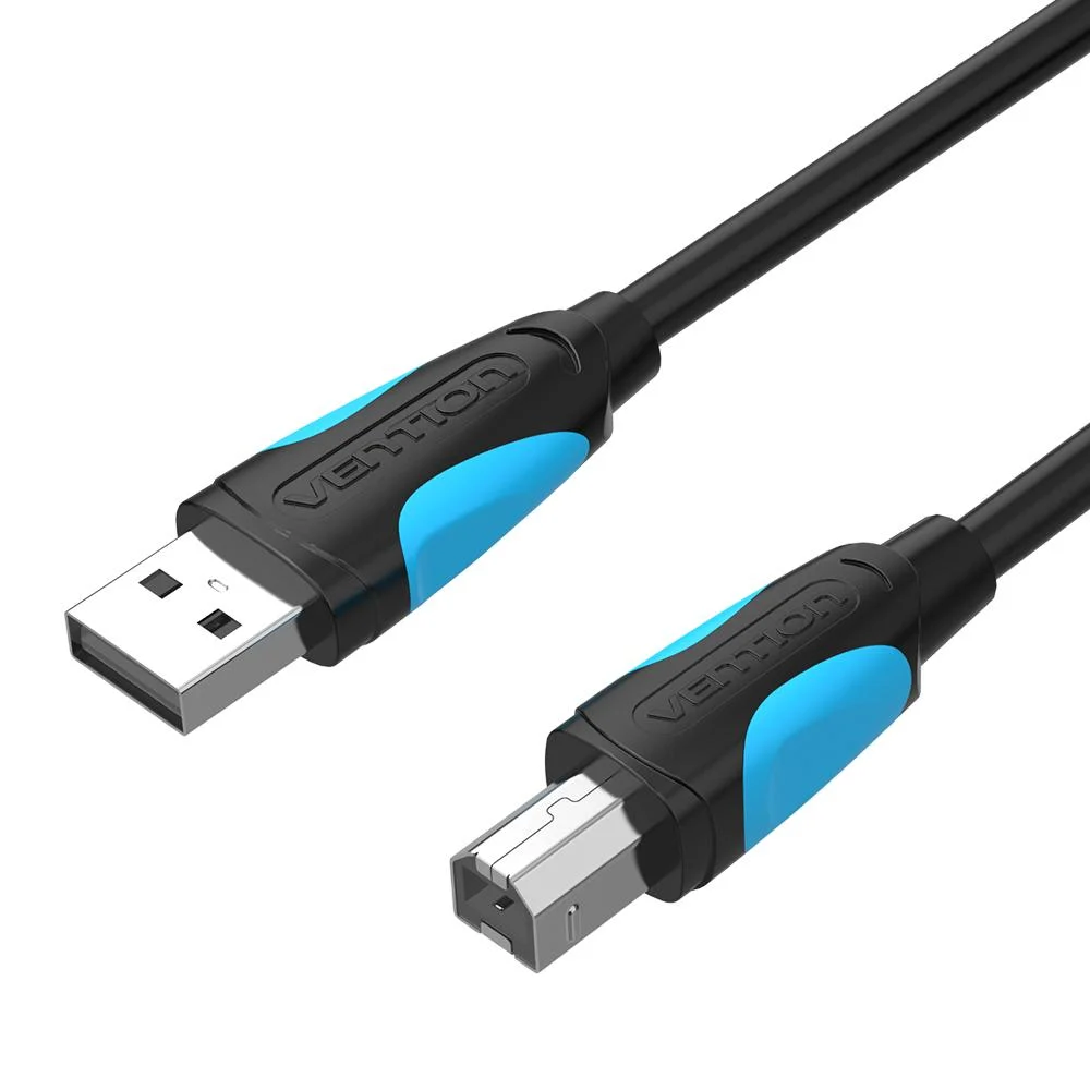 Φωτογραφία προϊόντος: VENTION USB 2.0 A Male to B Male Print Cable with 2*Ferrite Core 8M Black (VAS-A16-B800) (VENVAS-A16-B800)