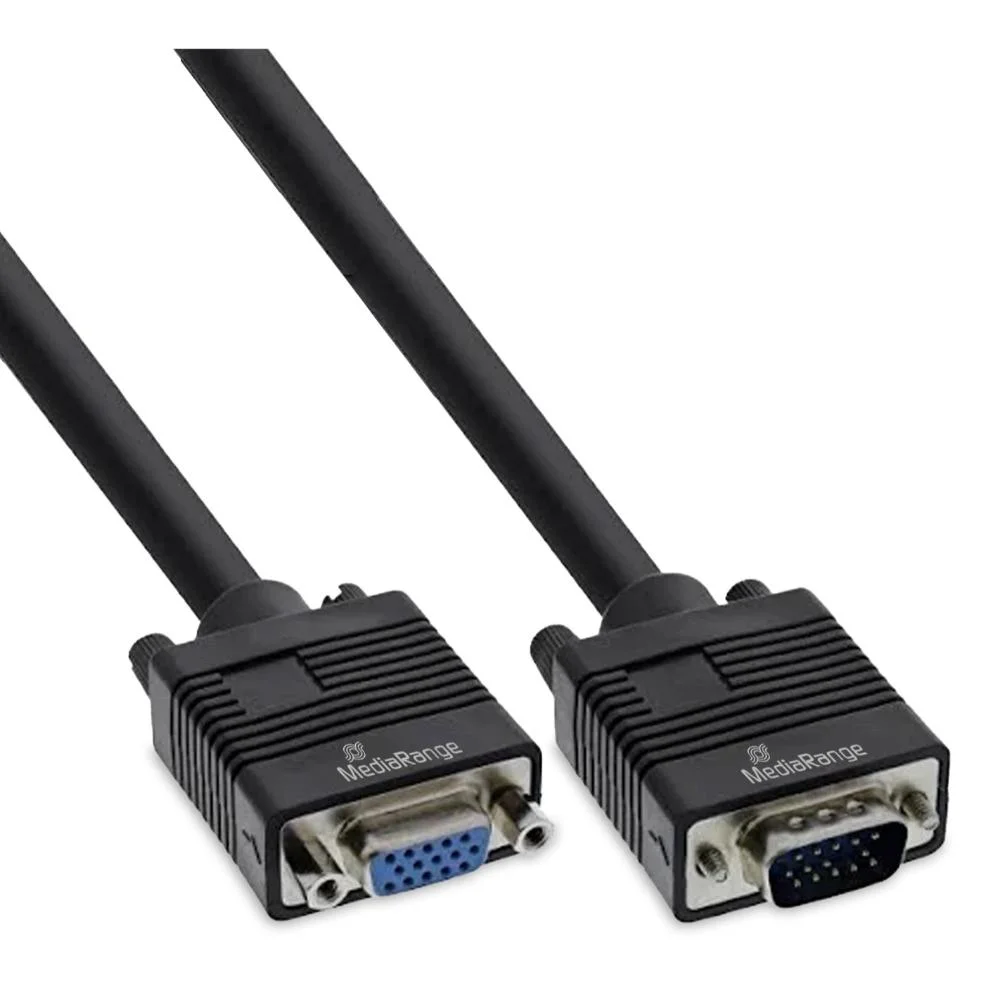 Φωτογραφία προϊόντος: MediaRange VGA extension cable, VGA (HD15) plug to socket, 2m Cable Length, Black (MRCS249)