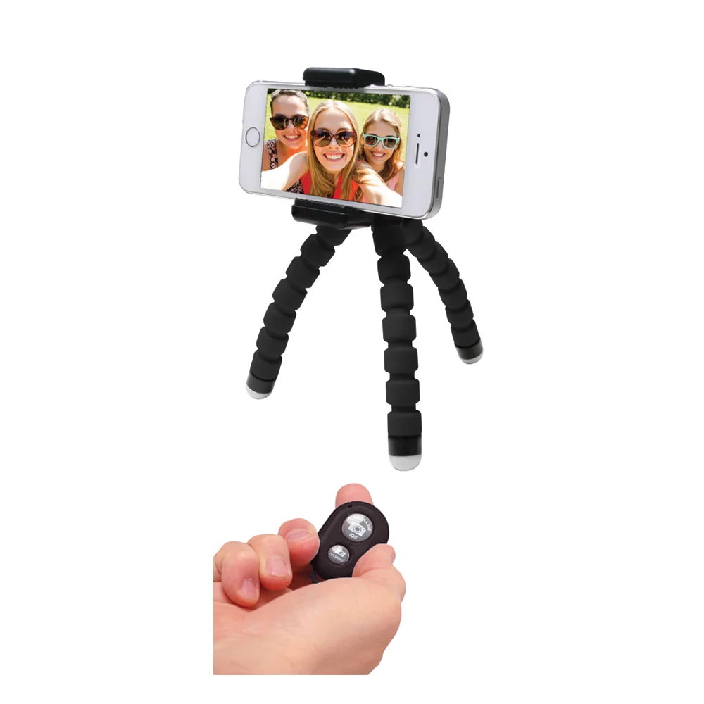 Φωτογραφία προϊόντος: MediaRange Universal Mini Tripod With Flexible legs and remote shutter, Black (MRMA205)