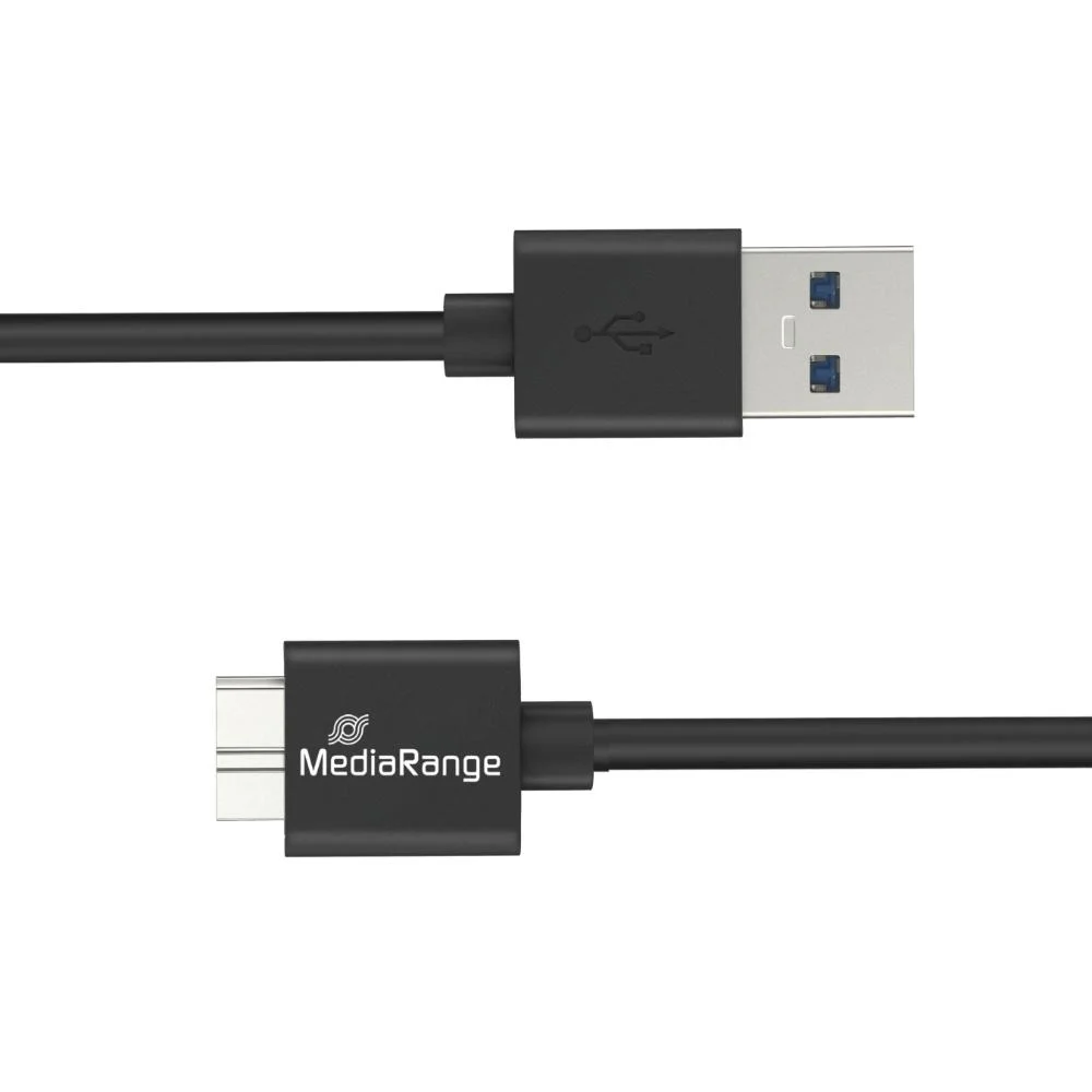 Φωτογραφία προϊόντος: MediaRange USB-A to Micro-B USB 3.0 Charge and Sync Cable, USB 3.0, 5 Gbps, 5W max., 50cm, Black (MRCS239)