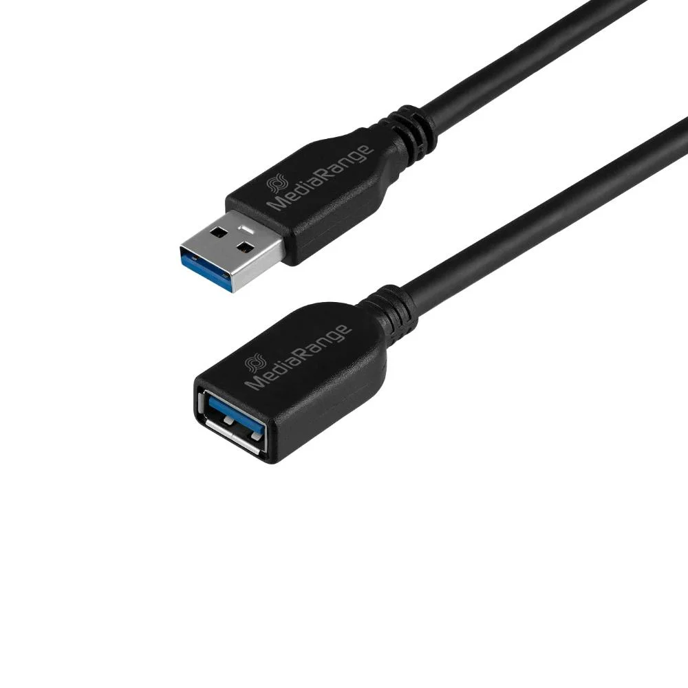 Φωτογραφία προϊόντος: MediaRange USB Extension Cable, USB-A Plug to USB-A Socket, USB 3.0, 5 GB/s Data Transfer Rate, 5m, Black (MRCS241)
