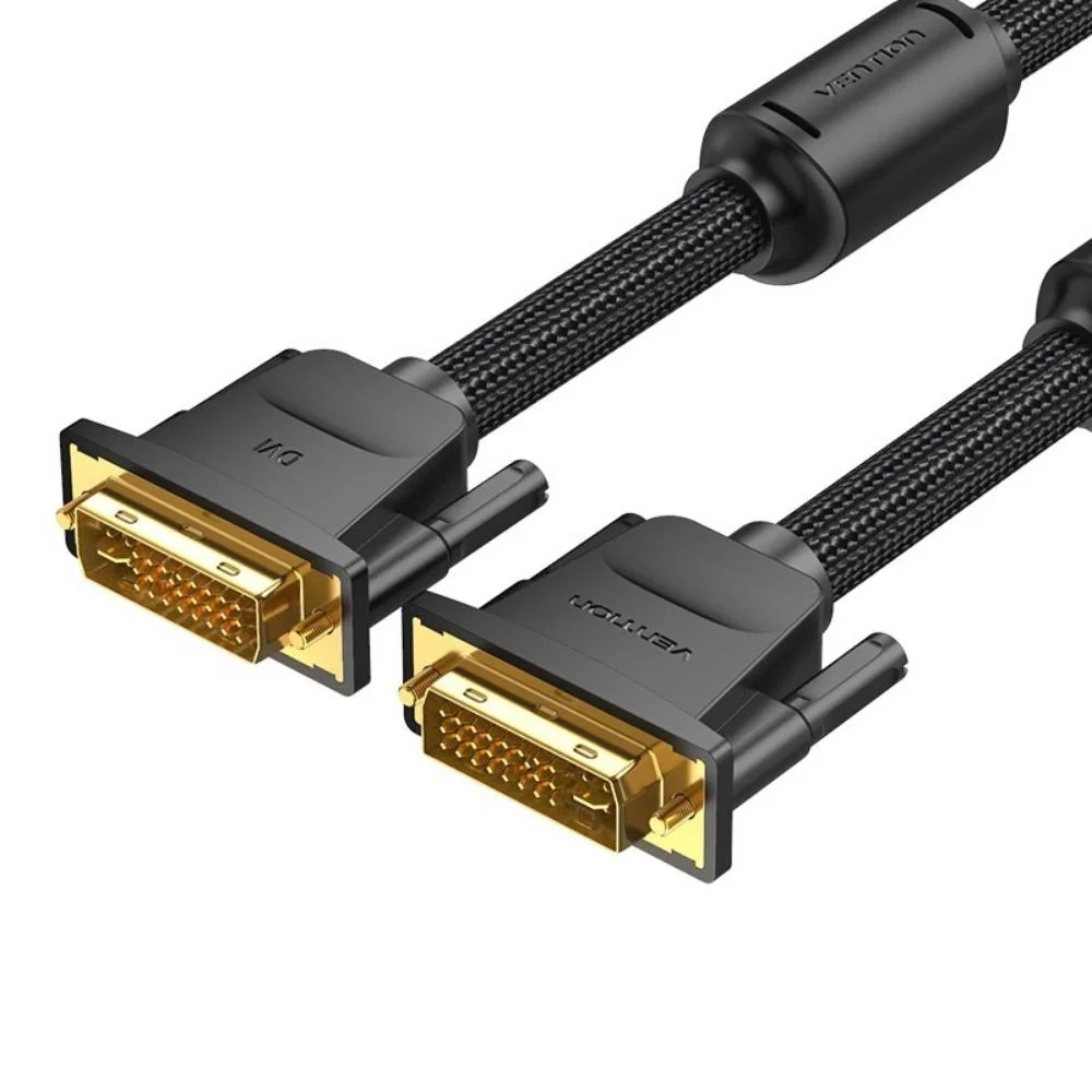 Φωτογραφία προϊόντος: VENTION Cotton Braided DVI-D (24+1) Male to Male Cable 3M Black (EAEBI) (VENEAEBI)