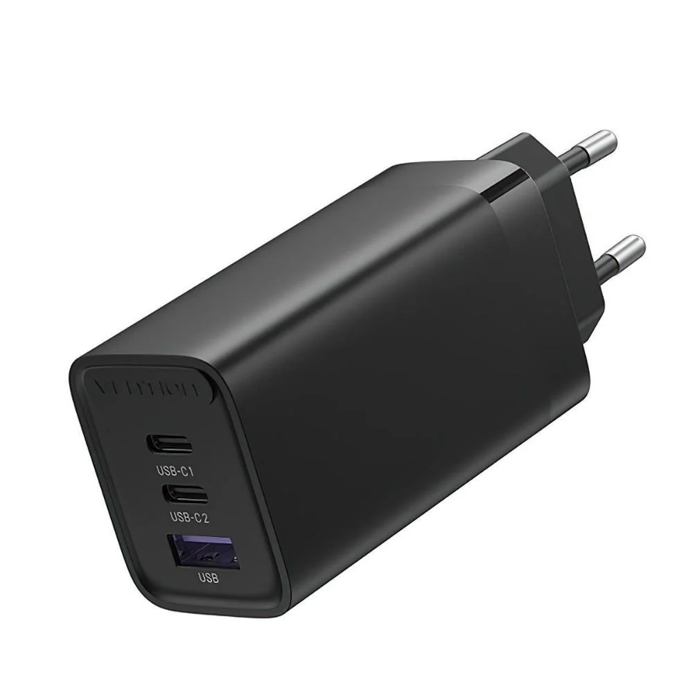 Φωτογραφία προϊόντος: VENTION 3-Port USB (C+C+A) GaN Charger (65W/30W/30W) EU-Plug Black (FEDB0-EU) (VENFEDB0-EU)