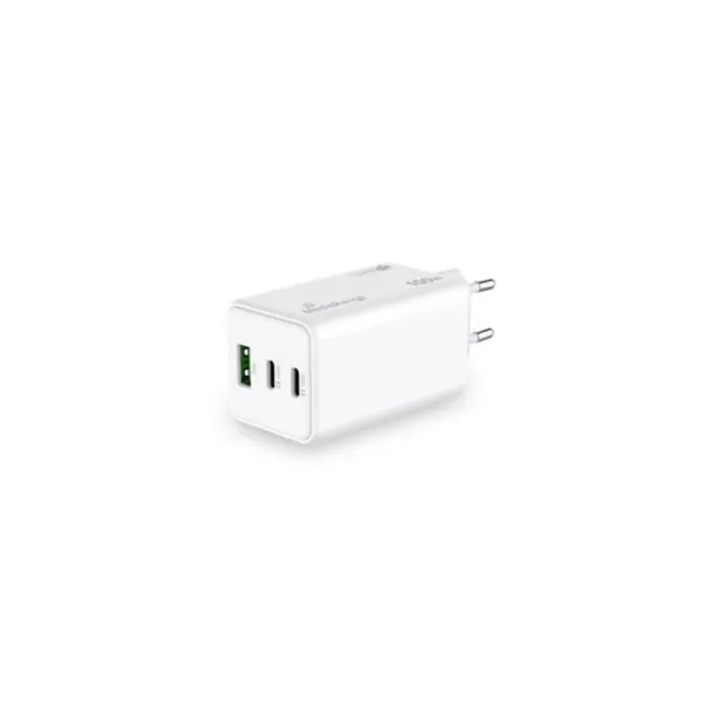 Φωτογραφία προϊόντος: MediaRange 100W GaN Fast Charging Adapter 2x USB-C and 1x USB-A & USB-C Power Delivery and Quick Charge enabled White (MRMA123)