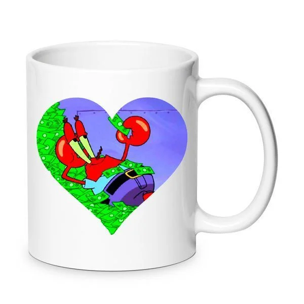 Φωτογραφία προϊόντος: Spongebob mug Mr Krabs Μπομπ ο Σφουγγαράκης κούπα χρήματα Ο Κύριος Καβούρης no2 κεραμική 330ml